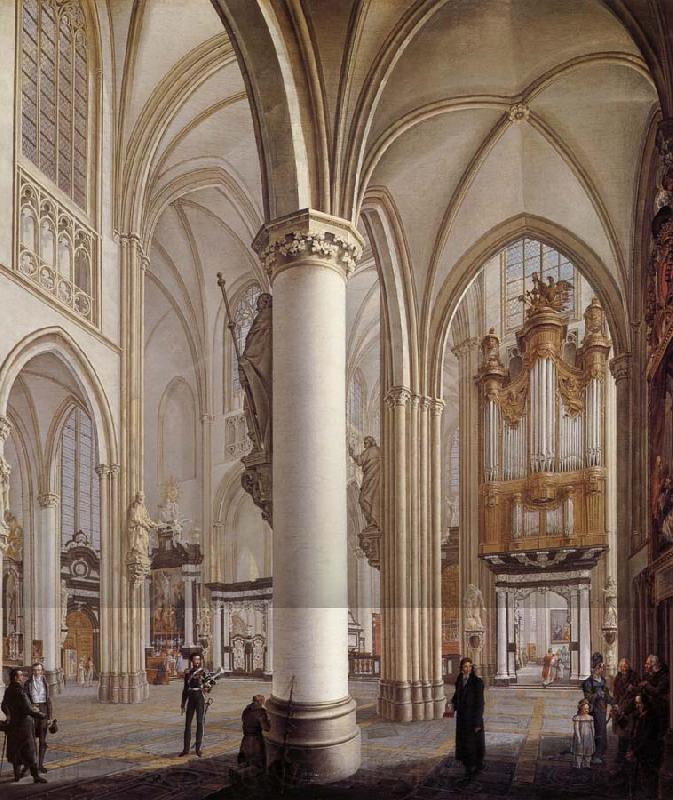 Vervloet Francois Interieur de la cathedrale Saint-Rombaut a Malines Norge oil painting art
